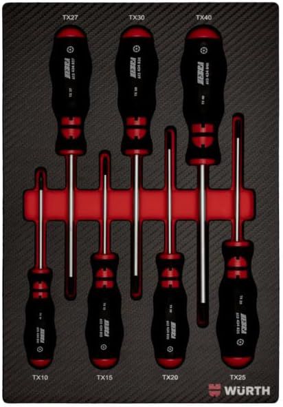 Würth Zebra System Schraubendreher Satz TX 7 Teile in Schaumeinlage 4.4.1 in Carbon Optik 0965905502