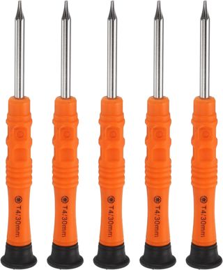 QUARKZMAN 5 Stück Schraubendreher T5, 87mm Länge Mini Schraubenzieher Screwdriver Set Kohlenstoffstahl mit Ergonomischem Griff für DIY Reparaturen, Blau