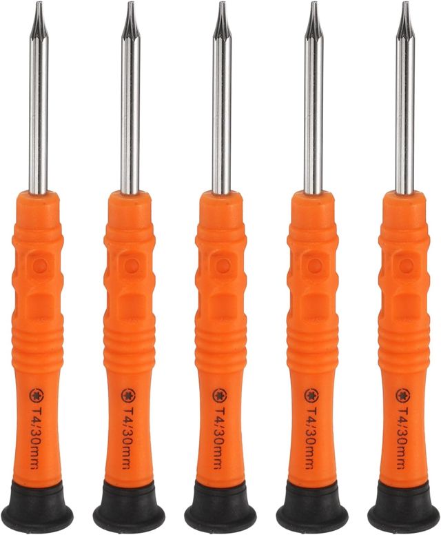 QUARKZMAN 5 Stück Schraubendreher T5, 87mm Länge Mini Schraubenzieher Screwdriver Set Kohlenstoffstahl mit Ergonomischem Griff für DIY Reparaturen, Blau