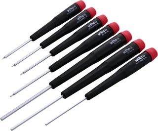 Wiha 26390 Schraubendreher-Set, Sechskant, metrisch, mit Präzisionsgriff, 0,7–3 mm, 7-teilig