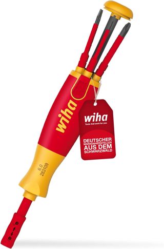 Wiha Schraubendreher mit Bit Magazin LiftUp electric TORX® I mit 6 slimBits I 1.000 V Sicherheit I Multifunktional I Ideal für Elektriker (41158)