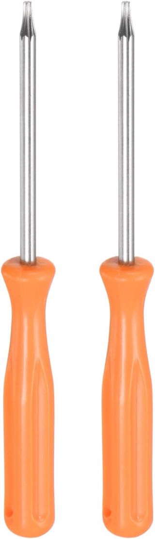 QUARKZMAN 2 Stück Torx-Schraubendreher T6 4" Länge aus Kohlenstoffstahl Nicht-magnetischer Sicherheitsstern 6-Punkt-Kopf Präzisions-Schraubendreher mit rutschfestem Griff, Gelb