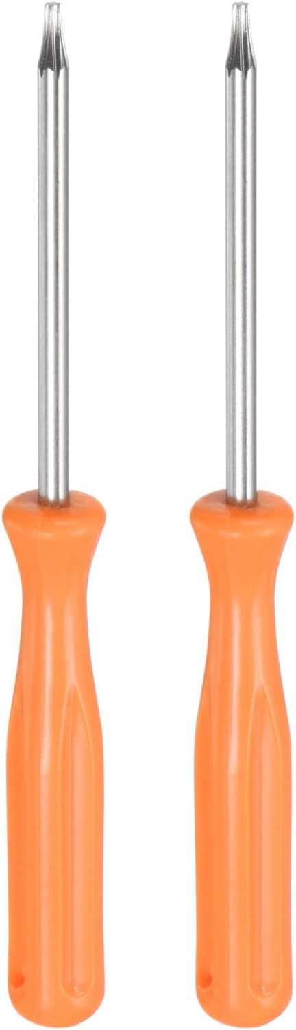 QUARKZMAN 2 Stück Torx-Schraubendreher T6 4" Länge aus Kohlenstoffstahl Nicht-magnetischer Sicherheitsstern 6-Punkt-Kopf Präzisions-Schraubendreher mit rutschfestem Griff, Gelb
