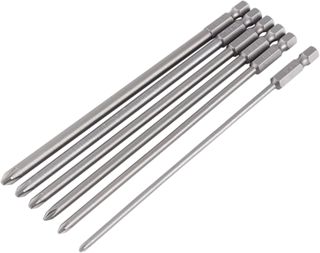 6 Stücke Magnetischer lange Kreuzschlitz Schraubendreher Bits, S2 Stahl Phillips Schraubendreher 1/4 zoll Magnetischer lange Kreuzschlitz Schraubendreher Set für Manuelle Elektrische Schraubendreher