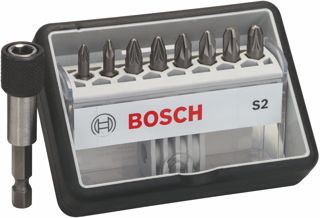 Bosch Zubehör 2607002561 8+1tlg. Robust Line Schrauberbit-Set S Extra-Hart 25 mm, 8+1tlg.