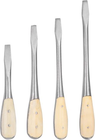 QUARKZMAN 4Stück Schlitzschraubendreher SL6 SL8 SL10 SL12 Mit Holzgriff