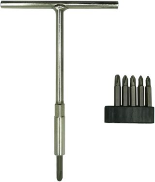T-Griff-Schraubenschlüssel & JIS-Schraubendreher-Set – inklusive 6 JIS-Bits (#1, #2, #3) – Schraubenschlüssel mit magnetischem Bithalter – perfekt für japanische Motorräder, Autos, Fahrräder