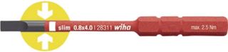 Wiha Bit slimBit electric Schlitz (34578) 2,5 mm x 75 mm für tiefliegende Schrauben, Allrounder für Elektriker