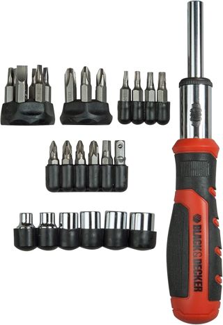 Black + Decker 29 tlg. Schraubendreher mit Ratsche BDHT0-62130