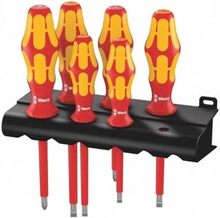 Wera 05006145001 160 I/6 Rack Schraubendrehersatz Kraftform Plus Serie 100 + Rack, 6-teilig