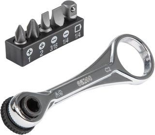 KLEIN TOOLS 65200 | Mini-Ratschenset 5-teilig | Schlankes Profil für enge Arbeitsbereiche | 1/4" und 5/16" Sechskantantrieb | Inklusive Schraubbits und Adapter | Ideal für Elektriker und Feinmontage