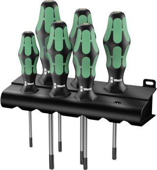 Wera Schraubendrehersatz 367/6 TORX® HF Kraftform Plus mit Haltefunktion + Rack, 6-teilig, 05028059001
