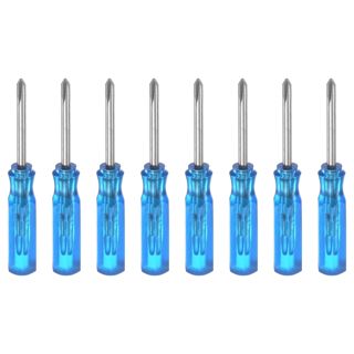 QUARKZMAN 4 Stück PH0 Mini Kreuzschraubendreher Set Kleine Schraubenzieher Set 2mm Magnetisch Kreuzkopf 45mm Länge Feinmechaniker Schraubendreher Set für Reparatur Werkzeug Set, Blau