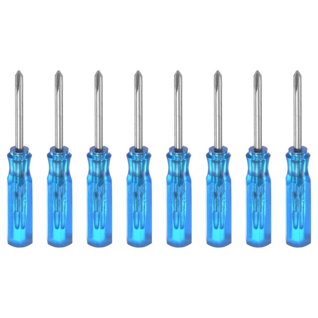 QUARKZMAN 4 Stück PH0 Mini Kreuzschraubendreher Set Kleine Schraubenzieher Set 2mm Magnetisch Kreuzkopf 45mm Länge Feinmechaniker Schraubendreher Set für Reparatur Werkzeug Set, Blau
