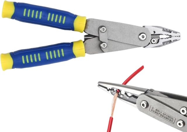 Abisolierwerkzeug für Kabel und Drähte Werkzeugzange mit Schneid- und