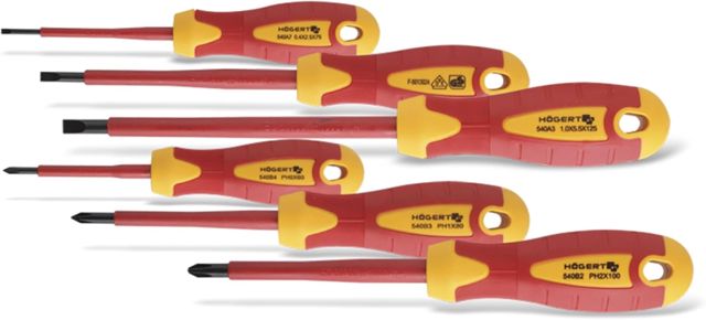Högert Technik - 13-teiliges Isolierte Schraubendreher Set - Magnetische Schraubenzieher Schlitz & Kreuzschlitz - 1000V VDE - Rutschfester Griff - Universelles Elektriker Werkzeug