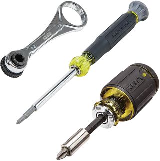 Klein Tools 85515 3-teiliges Multi-Bit-Schlagschrauber-Set mit 8-in-1 Stubby, Mini-Ratsche und 4-in-1-Elektronikschraubendreher