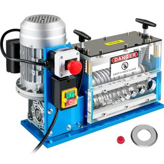VEVOR Elektrische Abisoliermaschine, 370 W, 1,5 mm-38 mm, Kabelabisoliermaschine, Kabel Abisolierwerkzeug, 11 Kanäle 10 Klingen zum Recycling von Kupferdrähten/Entfernen, Isolierung aus Kunststoff