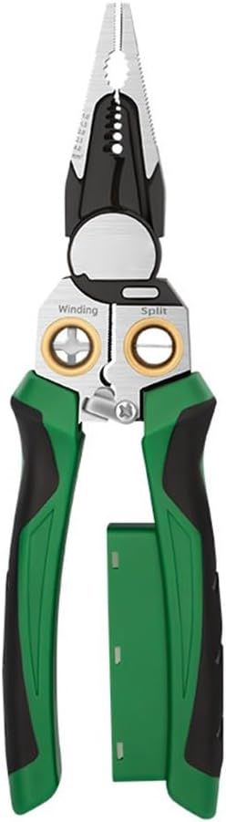 8-in-1 Elektrische Abisolierzange und Crimpzange mit eingebautem Spannungsprüfer Hartstahlkonstruktion, ergonomischer Komfortgriff für Elektriker und DIY-Projekte, geeignet für verschiedene