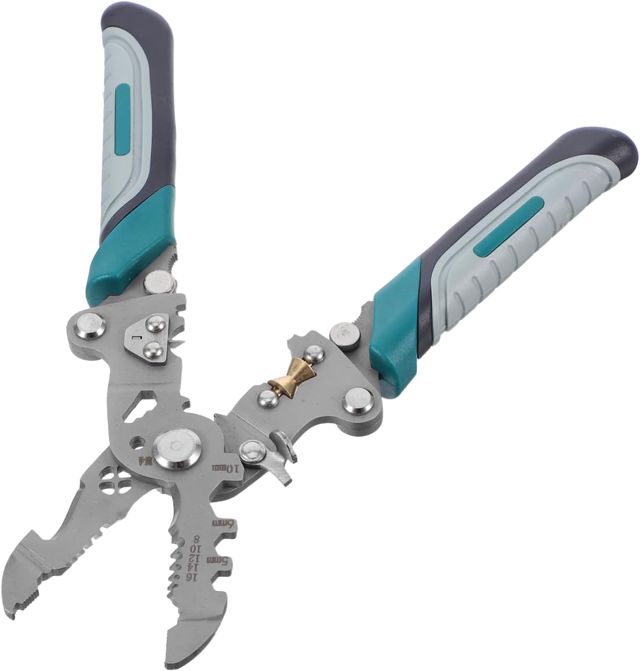 Operitacx Multifunktionale Abisolierzange aus Metall mit Ergonomischem Griff Faltbare Elektrikerzange für Stromkabel Tragbares Handwerkzeug zum Abisolieren und Schneiden