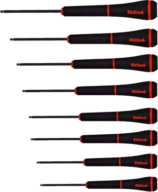 EKLIND 92500 PSD Kugel-Hex Präzisions-Schraubendreher – 8-teiliges Set SAE Zoll Größen .050-5/32