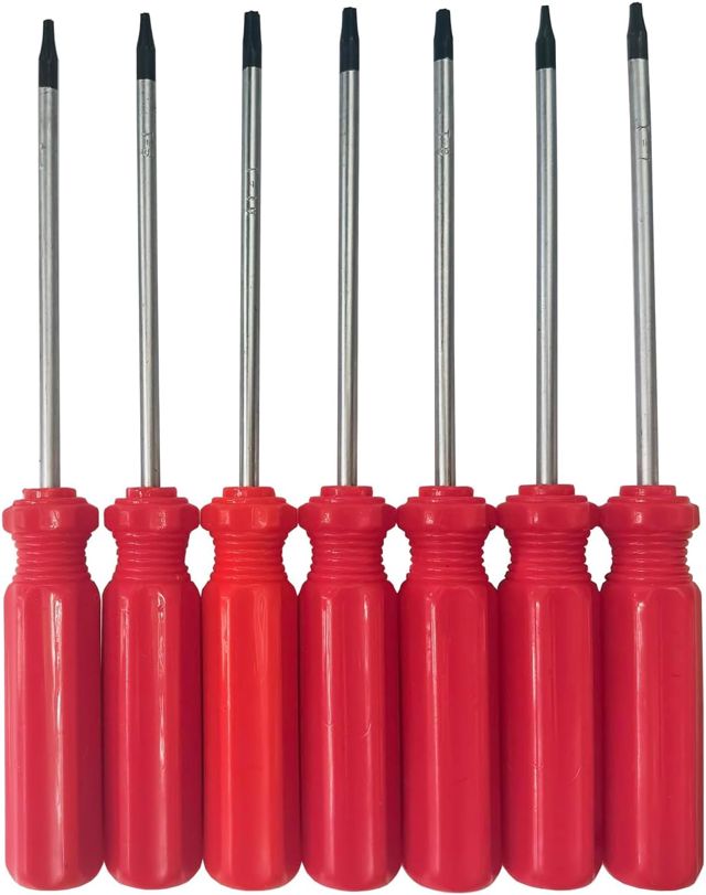 7 in 1 Kleiner Torx Schraubendreher Set mit T4 T5 T6 T7 T8 T9 T10 Torx Sicherheitsbits, komplettes Star Repair Kit für Apple, Macbook, Mac mini, Xbox one, Xbox360, PS3, PS4, PS5, Computer und Taschenm