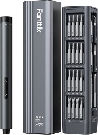 Fanttik E1 Max Mini Elektro Schraubendreher Set, 50 in 1 Magnetische Präzisions-Schraubendreher Kit, 2 Gänge Drehmoment, 5/32 Zoll Sechskant, Geeignet für Reparatur für iPhone,Laptop, Brillen, Uhren