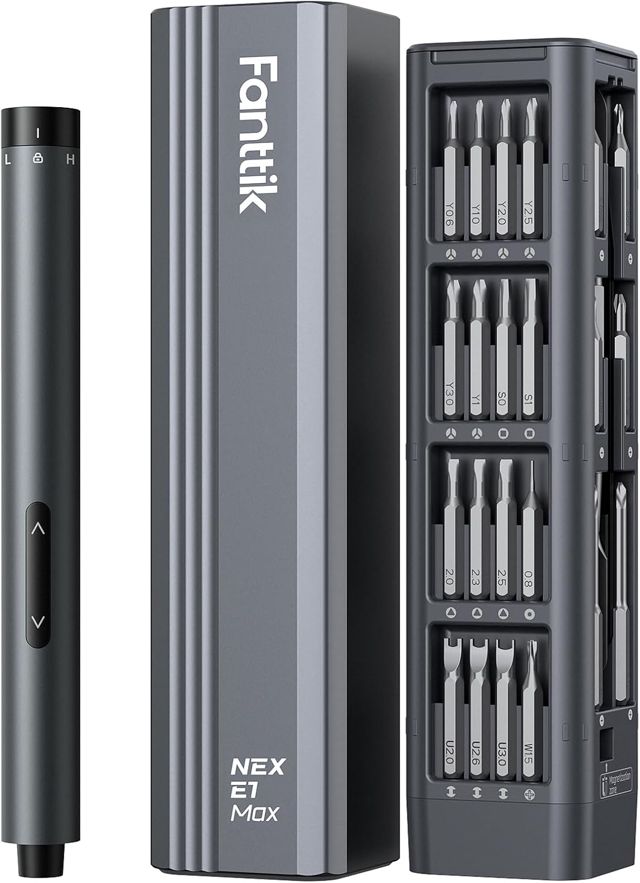 Fanttik E1 Max Mini Elektro Schraubendreher Set, 50 in 1 Magnetische Präzisions-Schraubendreher Kit, 2 Gänge Drehmoment, 5/32 Zoll Sechskant, Geeignet für Reparatur für iPhone,Laptop, Brillen, Uhren
