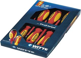 Witte 653744 Maxxpro-Schraubendreher-Satz 5-teilig, VDE SB/PZ 1/PZ 2 in Kartonverpackung