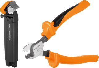 Weidmüller 2-teiliges Kabelverarbeitungssortiment (inkl. Kabelschneider KT 8 VDE + Abmantelwerkzeug für PVC Rundkabel) 490092