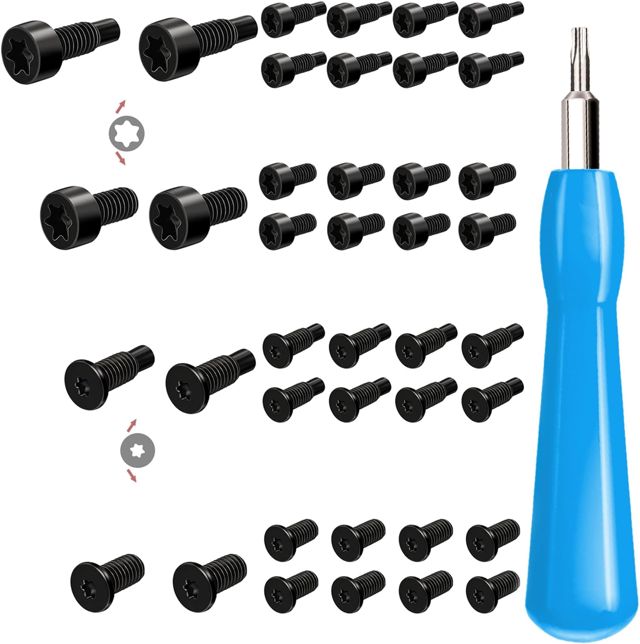 Ring Schraubendreher,Türklingel-Schraubendreher, doppelseitiger Torx-Schraubendreher mit 40 Stück T6 T15 Schrauben für Türklingel-Sicherheitsset, für Ring-Türklingel,Video-Türklingel (Orange)