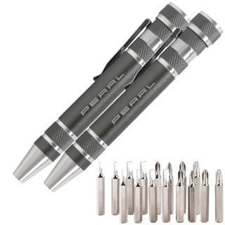 PEARL Schraubenausdreher: 2er Pack 8in1-Schraubendreher im Kugelschreiber-Design (Brillen Schraubendreher, Schraubendreher unterwegs, Feinmechaniker)