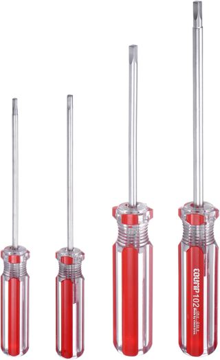 QUARKZMAN 4 Stück Magnetische Vierkant-Schraubendreher 75mm/3" Länge Rot