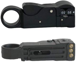 AC-Sat-Corner Coax Profi Abisolierwerkzeug Rotary Stripper Mini/RG58/RG59/RG6 Schwarz