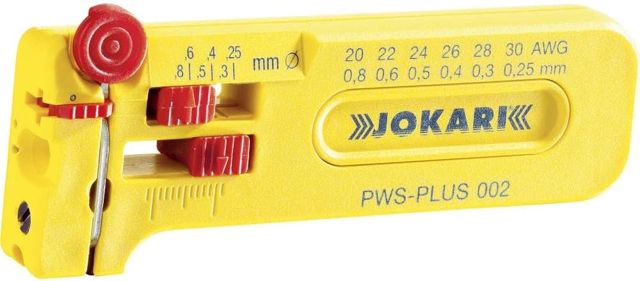 JOKARI Mini-Präzisions-Abisolierwerkzeug PWS-Plus 002 zum Entmanteln von Leitern und Litzen AWG 30 bis 20/0,25-0,80 mm Ø