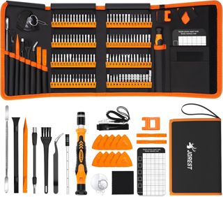 JOREST 145 in 1 Feinmechaniker Schraubendreher Set, Reparaturwerkzeugset für Elektronikgeräte, Laptops, iPhones, PC, MacBooks, Nintendo, Xbox und PS5, inklusive Antistatik-Armband, Geschenk für Männer