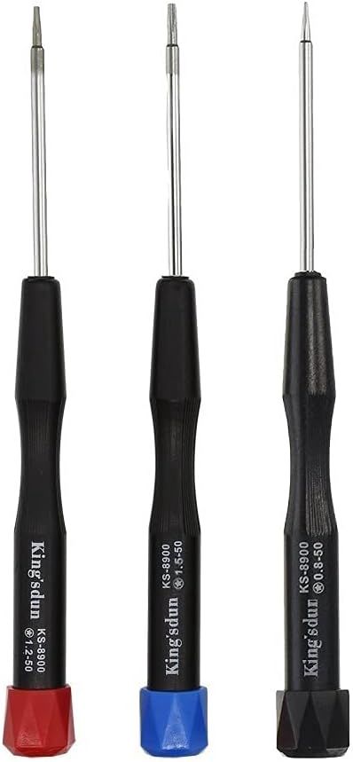 Set mit 3 Pentalobe-Schraubendrehern, Uacen 5-Punkt 0,8 1,2 1,5 Präzisions-Schraubendreher-Set oder P2 P5 P6 oder TS1 TS4 TS5 für Apple iPhone Macbook Pro Air Repair Tool Set