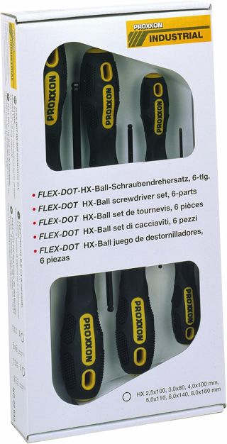 Proxxon 22642 FLEX-DOT Satz Schraubendreher Innensechskant HEX 6tlg. HX2,5-HX8, K.a.