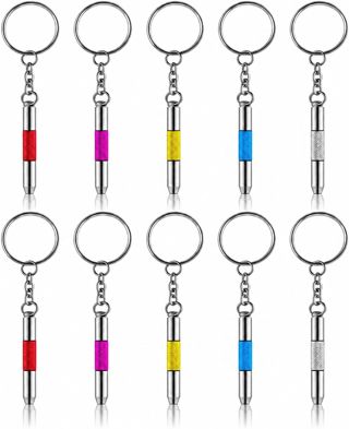 10 PCS Mini Brillen Schraubendreher, 3 in 1 Edelstahl Screwdriver Brillen Reparatur Set, Mit Schlüsselring, Kompaktes Präzisionswerkzeug Für Uhren, Smartphones, Kameras Und Kleine Haushaltsgeräte