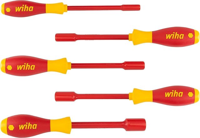 Wiha Steckschlüssel Schraubendreher Set SoftFinish® electric (29466) 5 tlg. I für Außensechskantschrauben I 5,5mm 7mm 8mm 10mm 13mm I für Elektriker