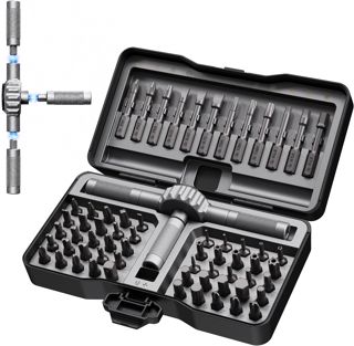 MQFORU Ratschen Schraubendreher Set 66in1, Magnetisch, S2 Stahl Bits, Flexibler Schaft, Präzisionswerkzeug für Möbelmontage, Elektronik- & Fahrradreparatur, All-in-One Handwerkzeugset für Heimwerker