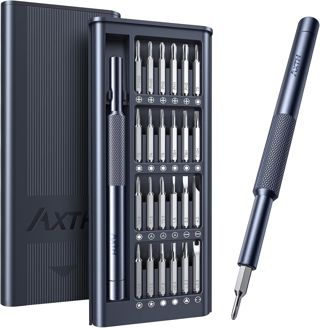 AXTH Feinmechaniker Schraubendreher Set Mini Werkzeug 24 Stk. S2 Lang Bits