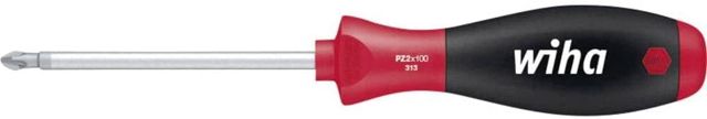 Wiha Schraubendreher SoftFinish® Pozidriv mit Rundklinge (26455) PZ2 x 300 mm ergonomischer Griff für kraftvolles Drehen, Allrounder für Industrie und Handwerk