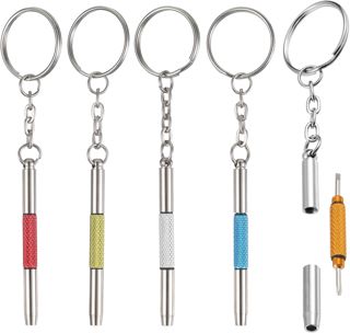 JJUNW 5 Stück Mini Brillen Schraubendreher, 3 in 1 Edelstahl Screwdriver