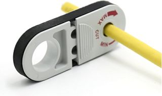 Abisolierer für Koaxialkabel, Abisolierwerkzeug UTP STP SFTP CAT5e CAT6 CAT6a CAT7 und CAT8 Kabel, Verstellbare Abisolierklinge, Mini Koaxialkabelentmanteler für 0,3–1,28 cm Durchmesser