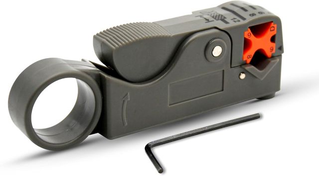 DOJA Barcelona | Koaxialkabel-Abisolierzange | Einfach | Pack 1 | Koaxialkabel-Abisolierwerkzeug | Koaxialkabel-TV | Koaxialkabel-Antennen-Kabelmesser | Abisolierer für Stecker, Splitter, Verstärker