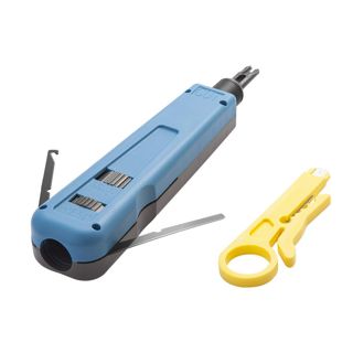 LSA Auflegewerkzeug Punch Down Tool mit 110/88 Klinge & Extra Abisolierzange für Cat6a/ Cat6/ Cat5e/ Cat5 Netzwerkkabel, MEHRWEG