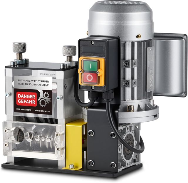 CREWORKS Automatische Abisolierzange, Abisoliermaschine mit 11 Kanälen für Kupferkabel, 1,5-40 mm, 550 W Abisoliermaschine mit 10 Klingen, Abisoliermaschine für das Recycling in der Werkstatt