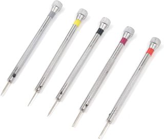 T Tulead Uhren-Schraubendreher, Präzisions-Schraubendreher, Uhrmacher, Schraubendreher, 0,8 mm/1 mm/1,2 mm/1,4 mm/1,6 mm Flachkopf-Schraubendreher