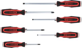 KS Tools 151.1165 ERGOTORQUEmax Schlagkappen-Schraubendreher-Satz, 6-tlg. Schlitz, PZ